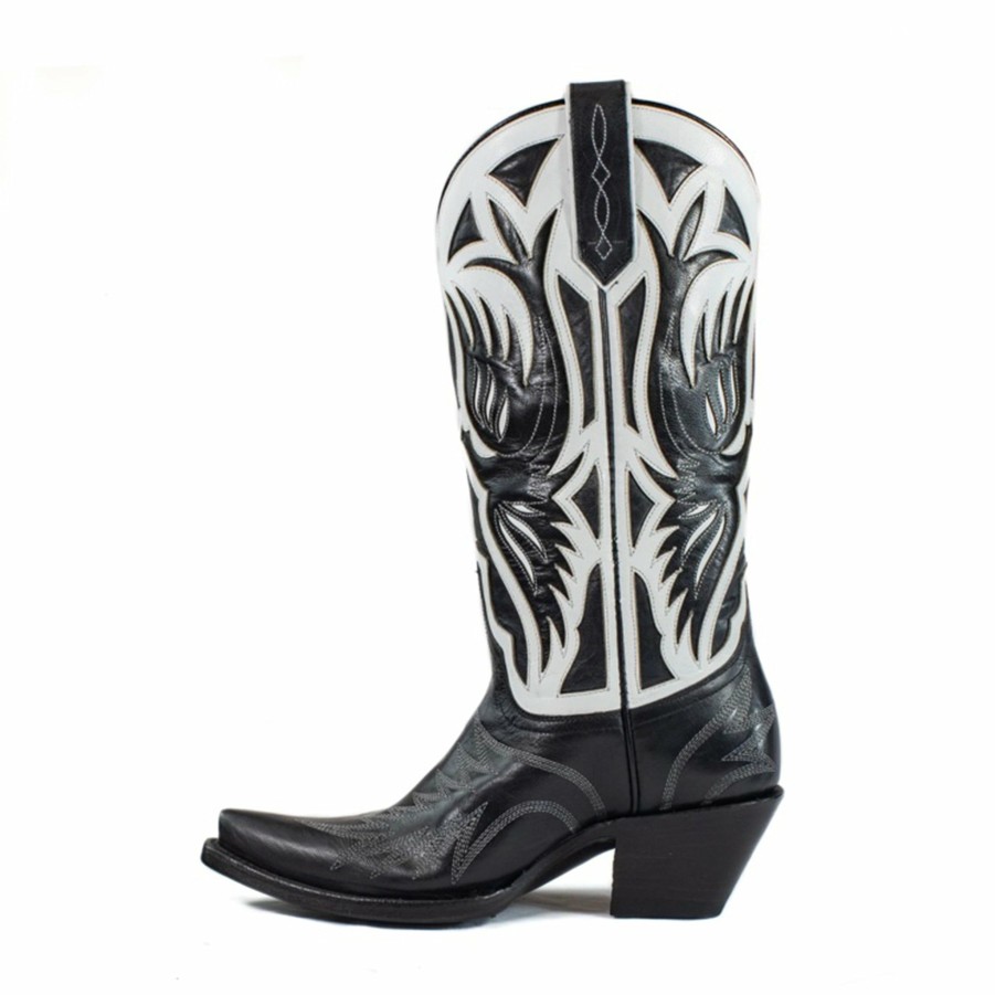 Women'S Boots * | Allens Boots Azulado Black & White Phoenix Snip Toe Boot