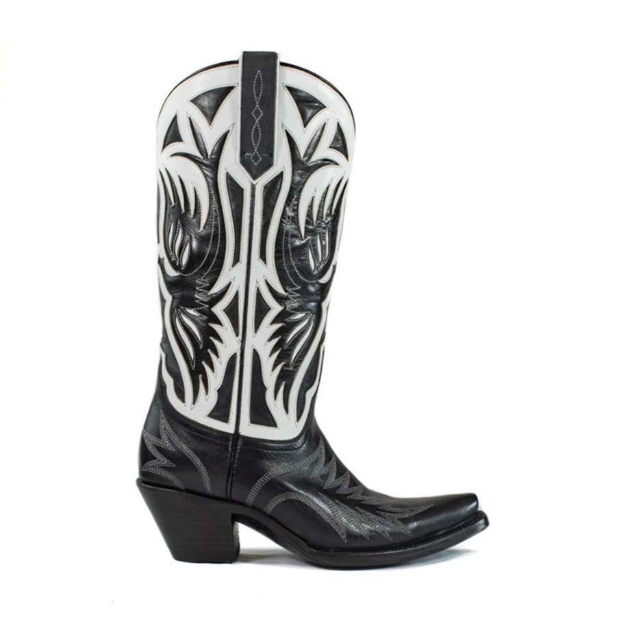 Women'S Boots * | Allens Boots Azulado Black & White Phoenix Snip Toe Boot