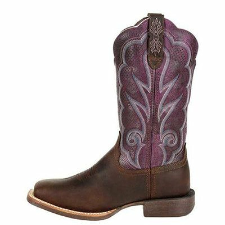 Women'S Boots * | Durango Boots Durango Brown And Plum Lady Rebel Pro Ventilated Boots