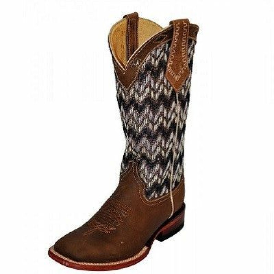 Women'S Boots * | Ferrini Brown Chevron Square Toe Boot