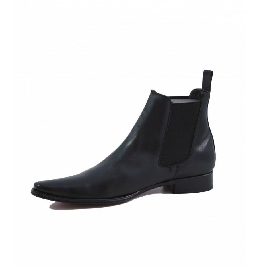 Men'S Ankle Boots * | Black Leather Ankle Boots For Men