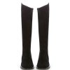 High Boots * | Black Suede Leather High Boots