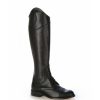 High Boots * | Black Leather Riding Style Boots With Laces