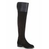 High Boots * | Black Leather Knee Boots For Women