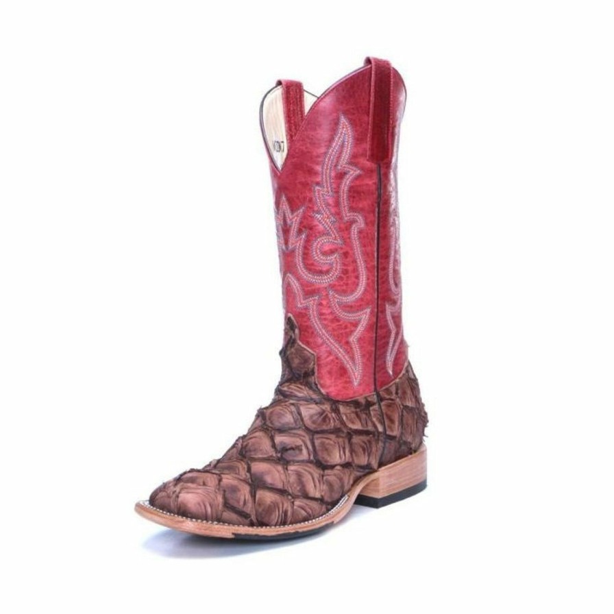 Women'S Boots * | Anderson Bean Macie Bean Distressed Brown Big Bass Red Top Boots