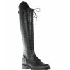 High Boots * | High Leather Boots With Laces