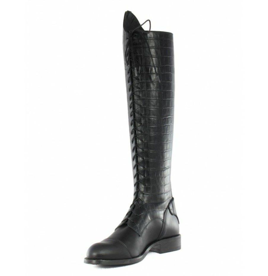 High Boots * | High Leather Boots With Laces