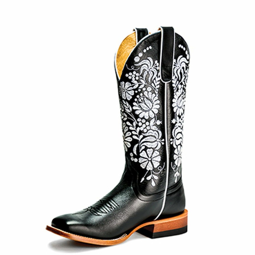 Women'S Boots * | Anderson Bean Macie Bean Black Eyed Susan Embroidered Boots