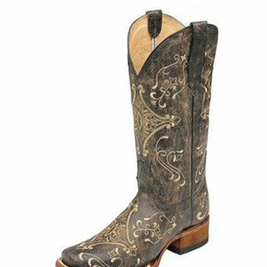 Women'S Boots * | Corral Women'S Circle G Brown Vintage Square Toe Boots