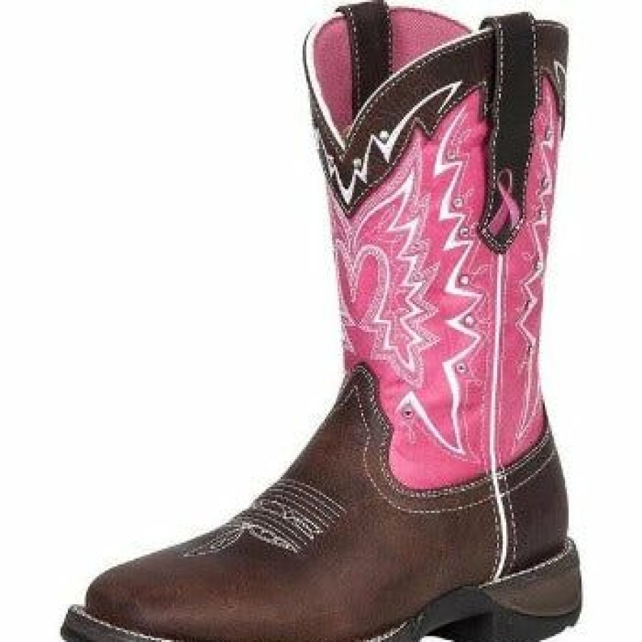 Women'S Boots * | Durango Women'S Pink And Brown Square Toe