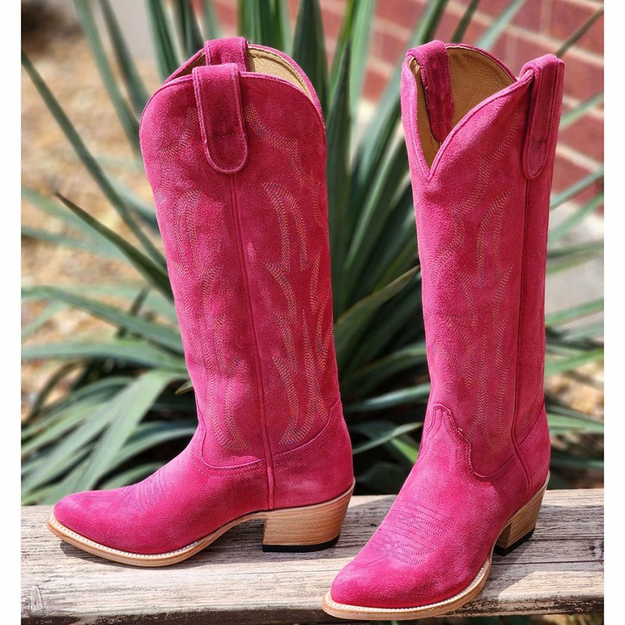 Women'S Boots * | Anderson Bean Macie Bean Hot Pink Suede Boots