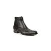 Men'S Ankle Boots * | Black Leather Studded Ankle Boots For Men With Steel Heel