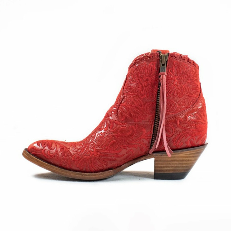 Women'S Boots * | Allens Boots Azulado "Mila" Red Floral Bootie