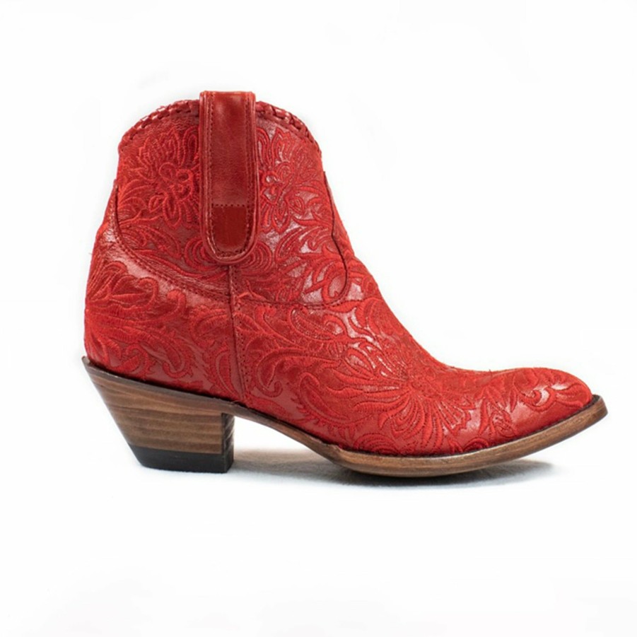 Women'S Boots * | Allens Boots Azulado "Mila" Red Floral Bootie