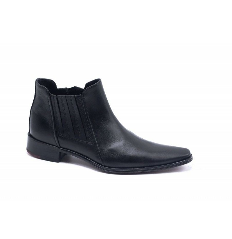 Men'S Ankle Boots * | Black Leather Ankle Boots