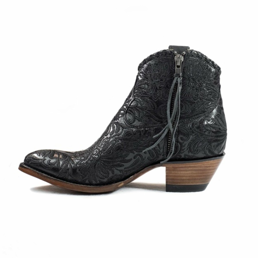 Women'S Boots * | Allens Boots Azulado "Mila" Black Floral Bootie