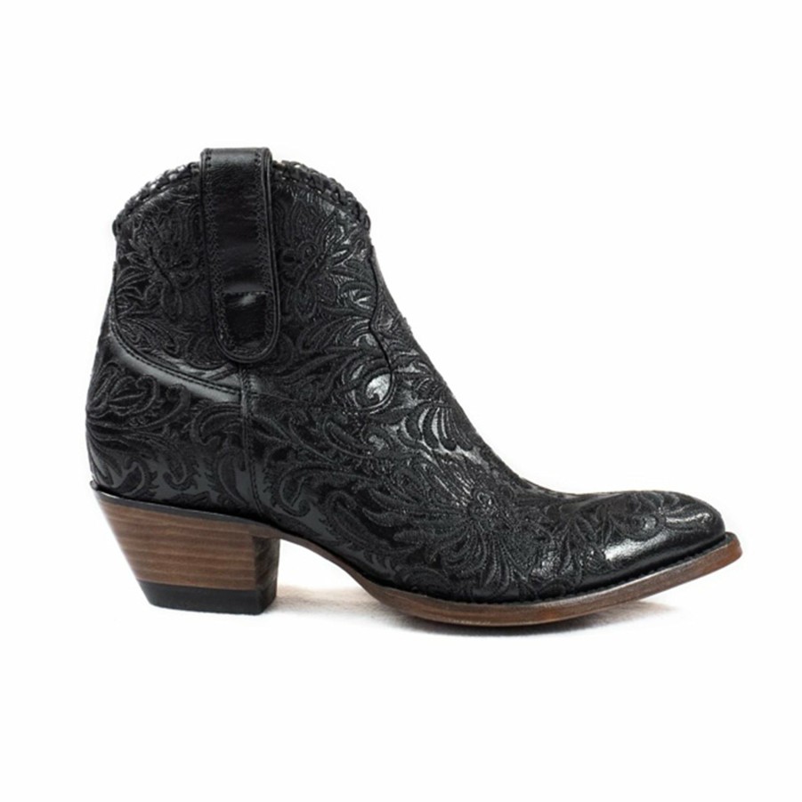 Women'S Boots * | Allens Boots Azulado "Mila" Black Floral Bootie