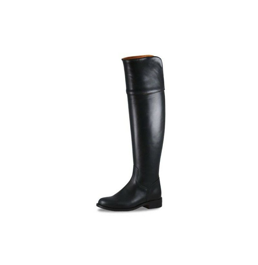 High Boots * | Leather Riding Boots With High Uppers