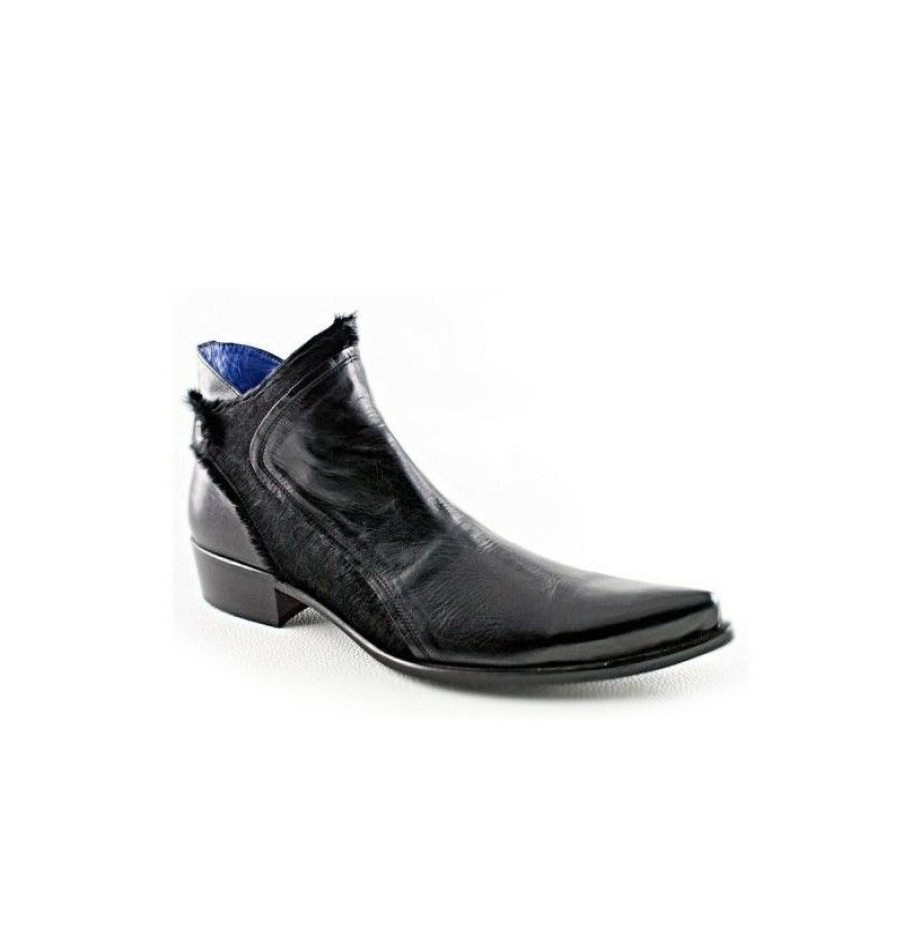 Men'S Ankle Boots * | Ankle Boots For Men Black Leather Pointed Tip