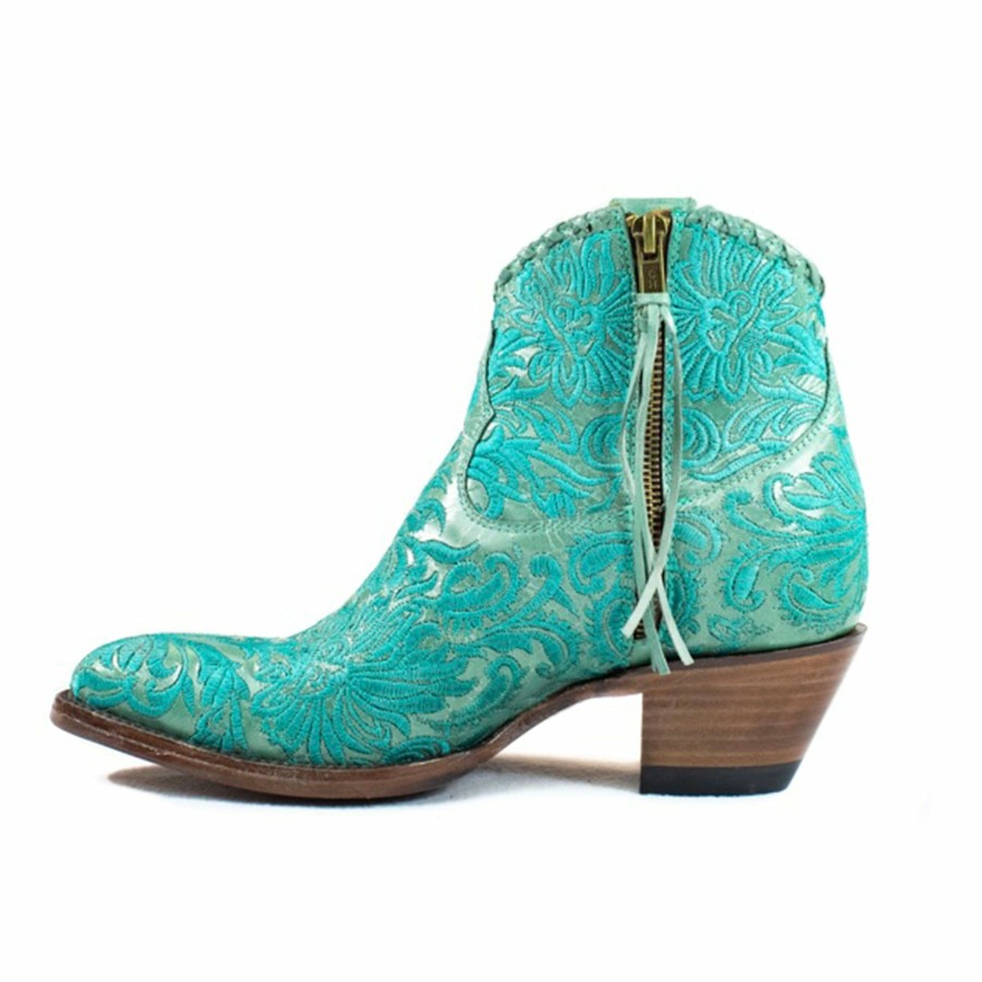 Women'S Boots * | Allens Boots Azulado "Mila" Turquoise Floral Booties