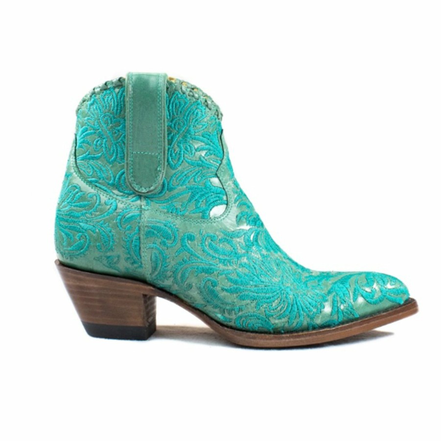 Women'S Boots * | Allens Boots Azulado "Mila" Turquoise Floral Booties