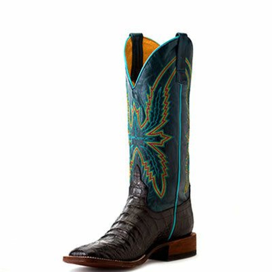 Women'S Boots * | Anderson Bean Macie Bean Women'S Black Gator Blue Top Square Toe Boots