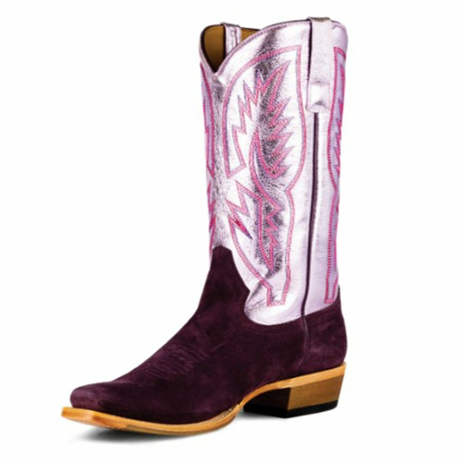 Women'S Boots * | Anderson Bean Macie Bean Berry Suede Square Toe Boots