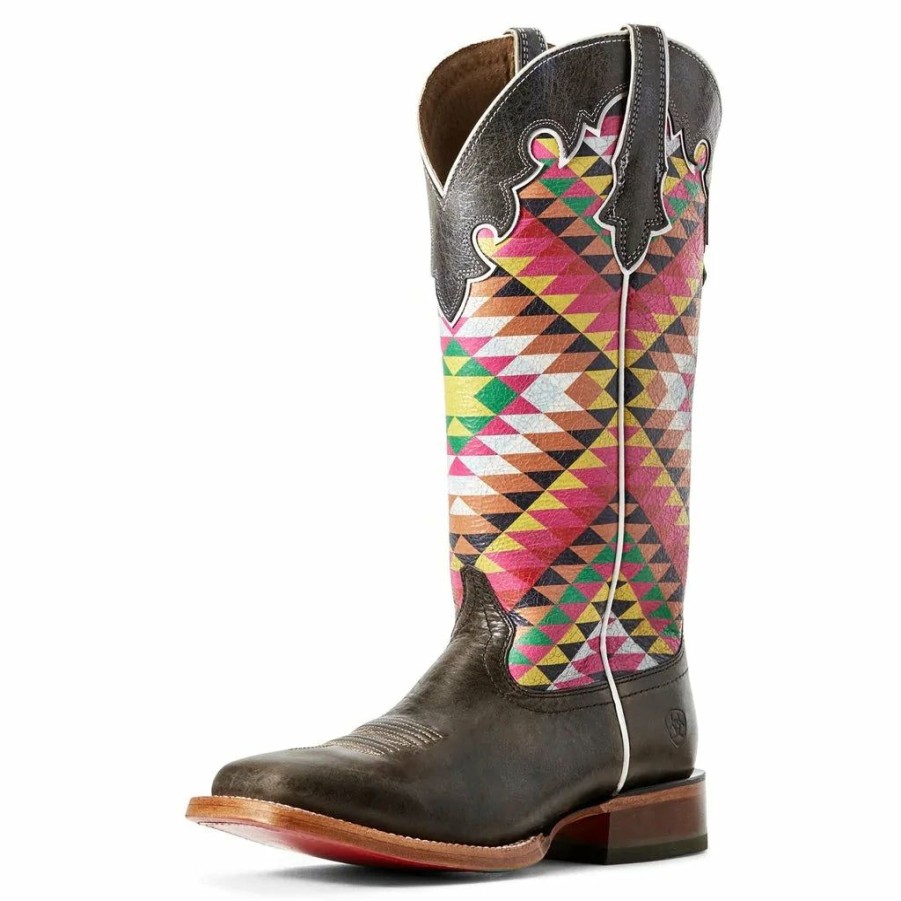 Women'S Boots * | Ariat Iron Grey Aztec Square Toe