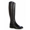 High Boots * | Black Leather Riding Style Boots For Women