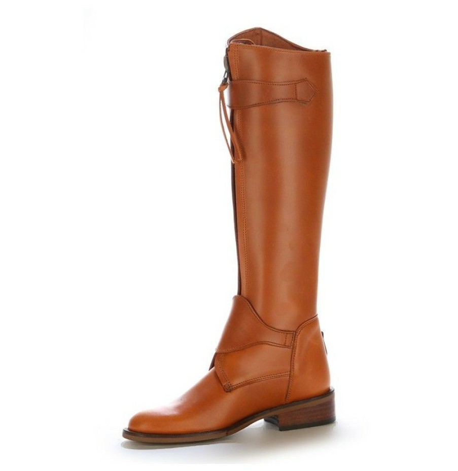 High Boots * | Natural Leather Boots With Bridles