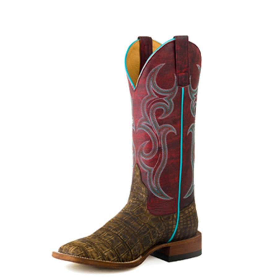 Women'S Boots * | Anderson Bean Macie Bean Cocoa Vintage Caiman Print Boot