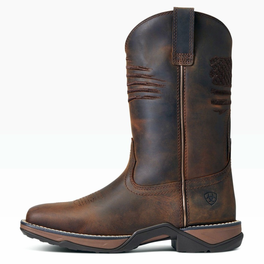 Women'S Boots * | Ariat Women'S Anthem Distressed Brown Square Toe Boots