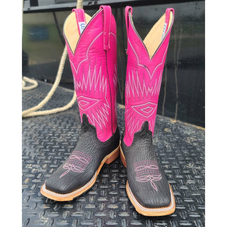 Women'S Boots * | Anderson Bean Black/Pink Oiled Shark Boots