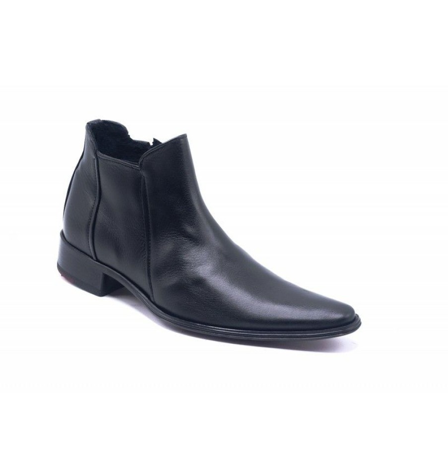 Men'S Ankle Boots * | Black Leather Boots For Men