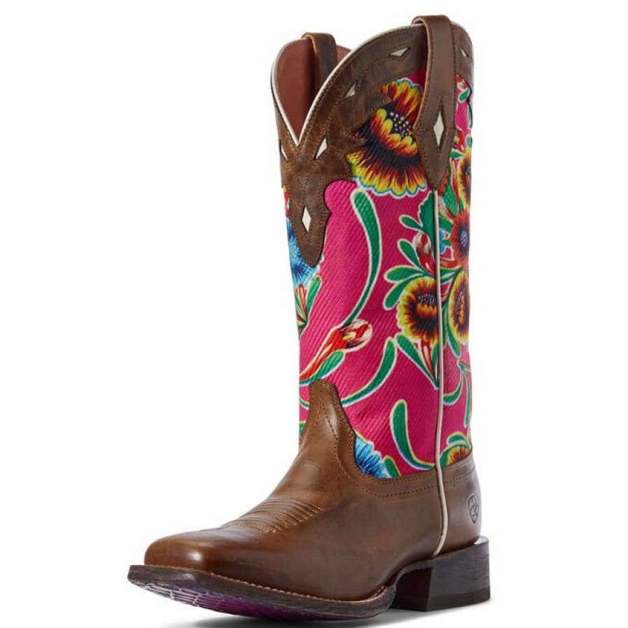 Women'S Boots * | Ariat Women'S Pink Circuit Champion Square Toe Boot